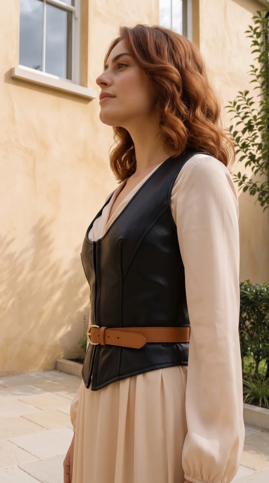Black Leather, Cream Cotton & Brown Boots - Image 3
